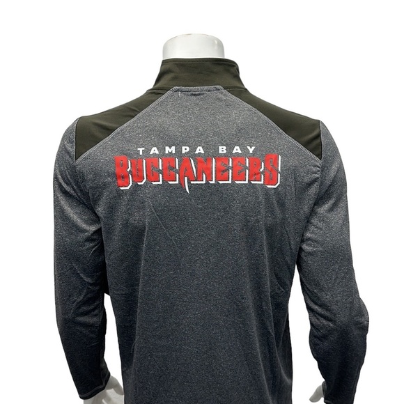NWT Tampa Bay Buccaneers Gray Black Pullover NFL Team Apparel 1/4 Zip Jacket MD - Picture 6 of 10